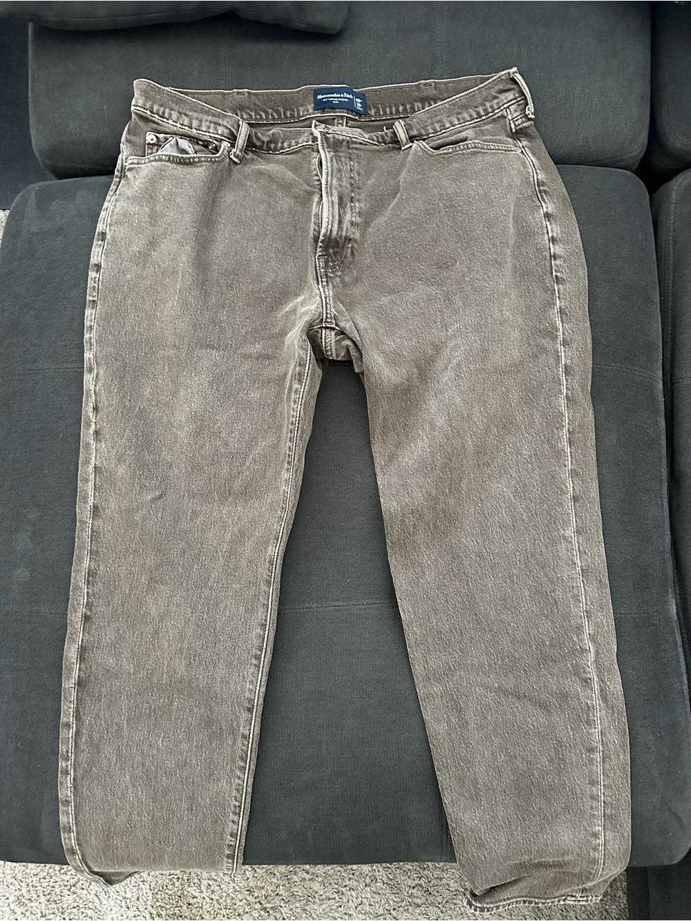 Abercrombie & Fitch Brown Vintage-Style Stretch Straight Jeans
